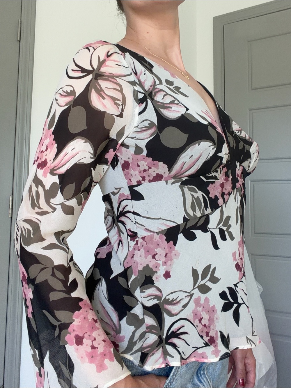 Vintage Silk Ann Taylor Floral Blouse